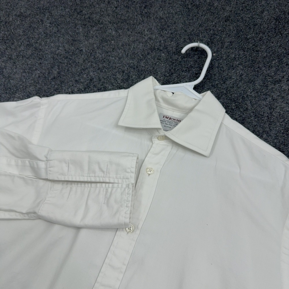 TM Lewin Button Down Mens 16.5 White Cotton Two-Fold Luxury Regular Fit Classic